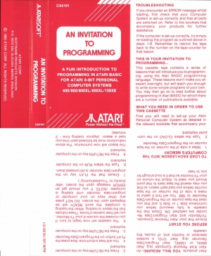 An Invitation to Programming Atarisoft cass