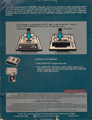 Assembler Editor cart back