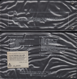 Atari Word Processor back