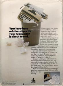 Atari Writer back