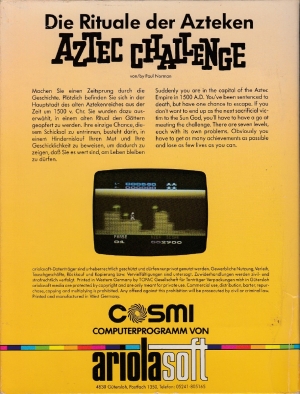 Aztec Challenge ariola cass back