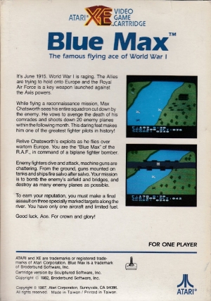 Blue Max cart back