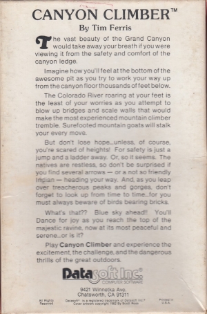 Canyon Climber cass back