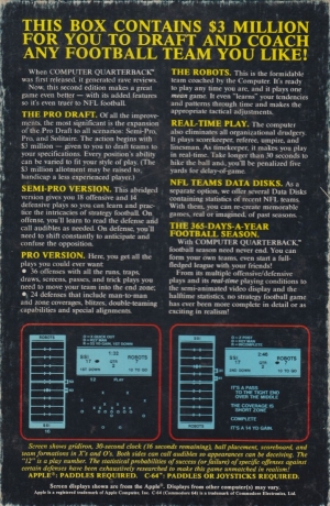 Computer Quarterback disk back
