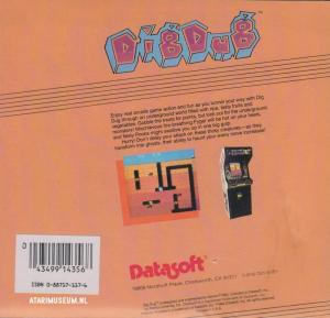 Dig Dug Datasoft disk back