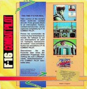 F 16 Combat Pilot back