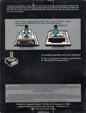 Missile Commande cart large back