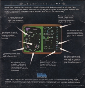 Pinball Construction Set Disk back