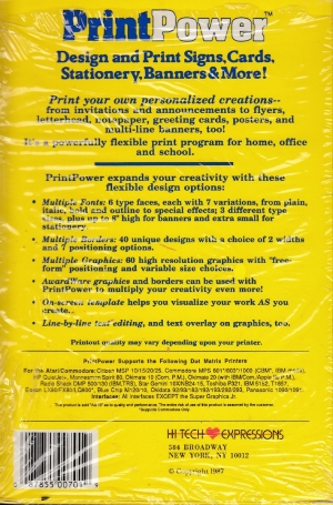 Print Power disk back