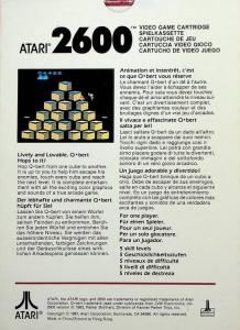 Q Bert red box back