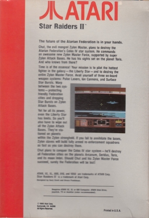 Star Raiders II disk back