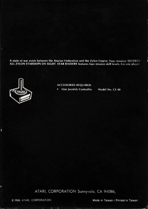 Star Raiders cart small back