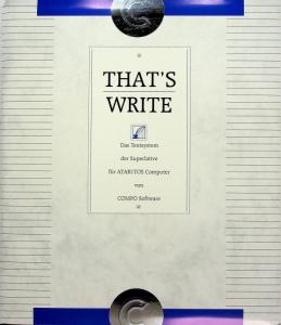 Thats Write front