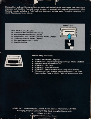 The Bookkeeper disk back