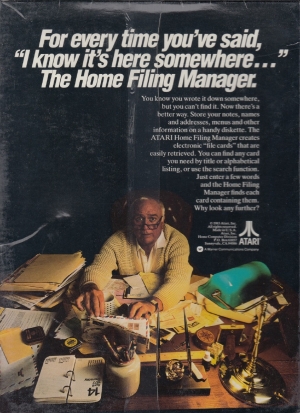 The Home Filing Manager disk grey back